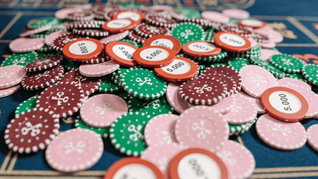 colorful poker chips