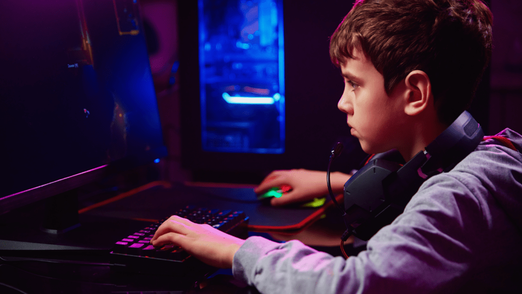 a person playing online games