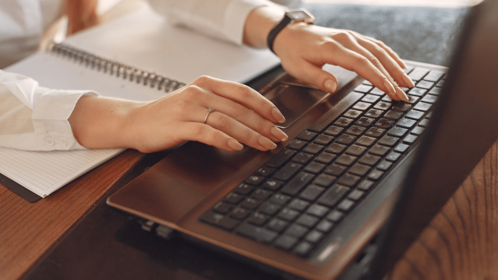 a person working on a laptop