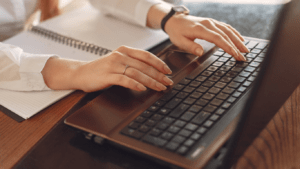 a person working on a laptop