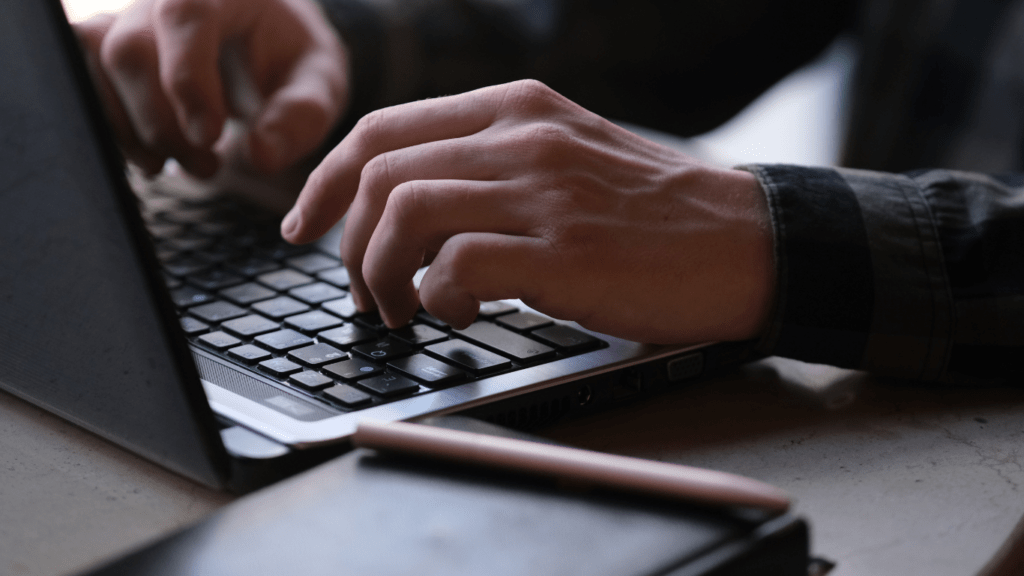 a person working on a laptop